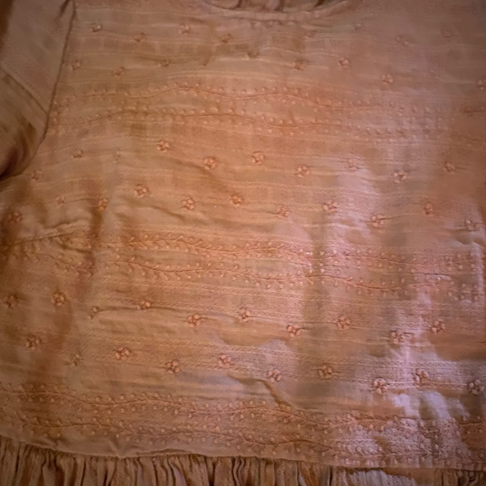 Universal Thread Rusty Orange Brown Ruffle Puff S… - image 4